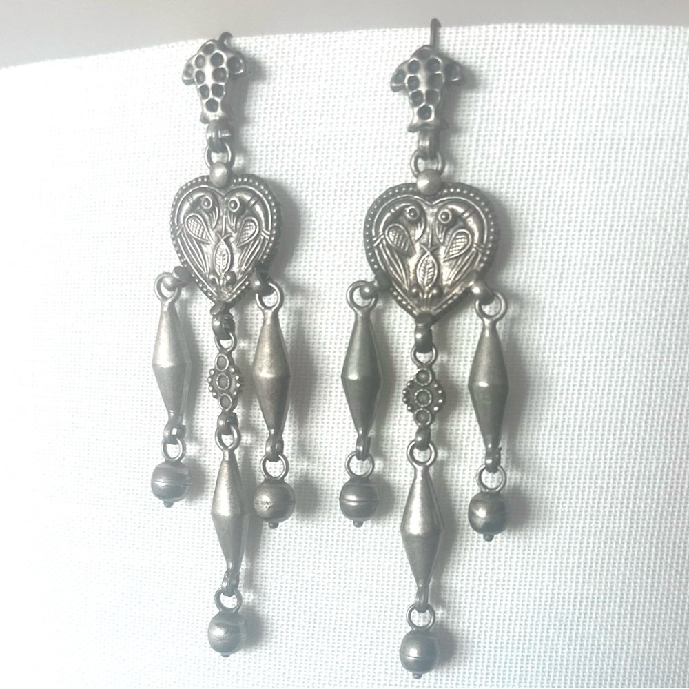 ABCHome Pressed Aluminum Dangle Earrings 4” high